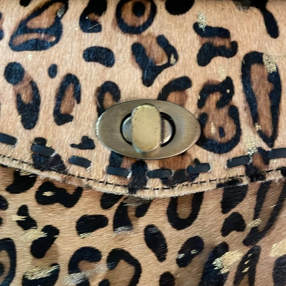 🌟 Myra Bag Golden Confetti Wallet NWT Hair on Hide Leather - Picture 7 of 9